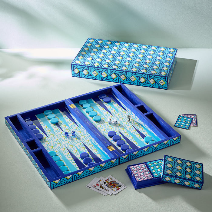 Basketweave Lacquer Card Set - styled view