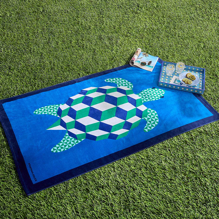 Basketweave Lacquer Tray with Turtle Beach Towel