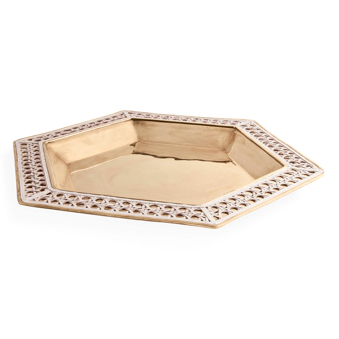 Basketweave Serving Tray - angle view