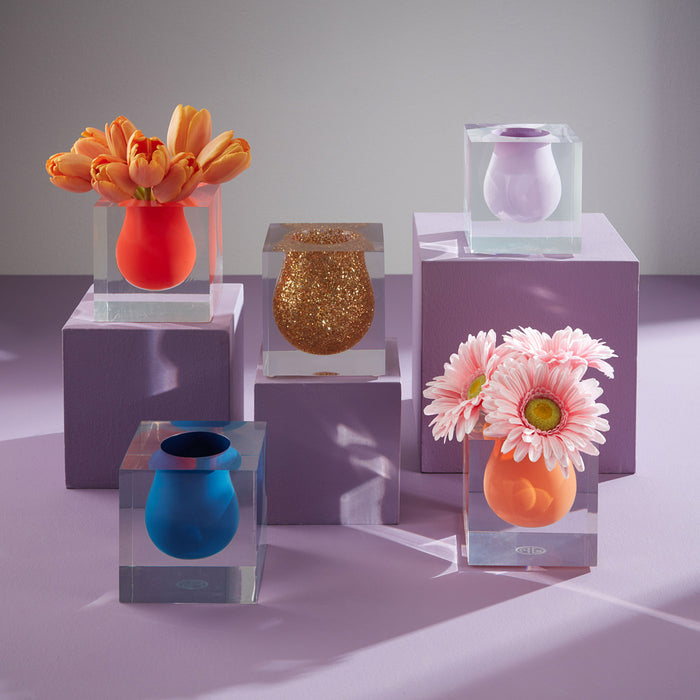 Bel Air Mini Scoop Vase - Glitter styled view