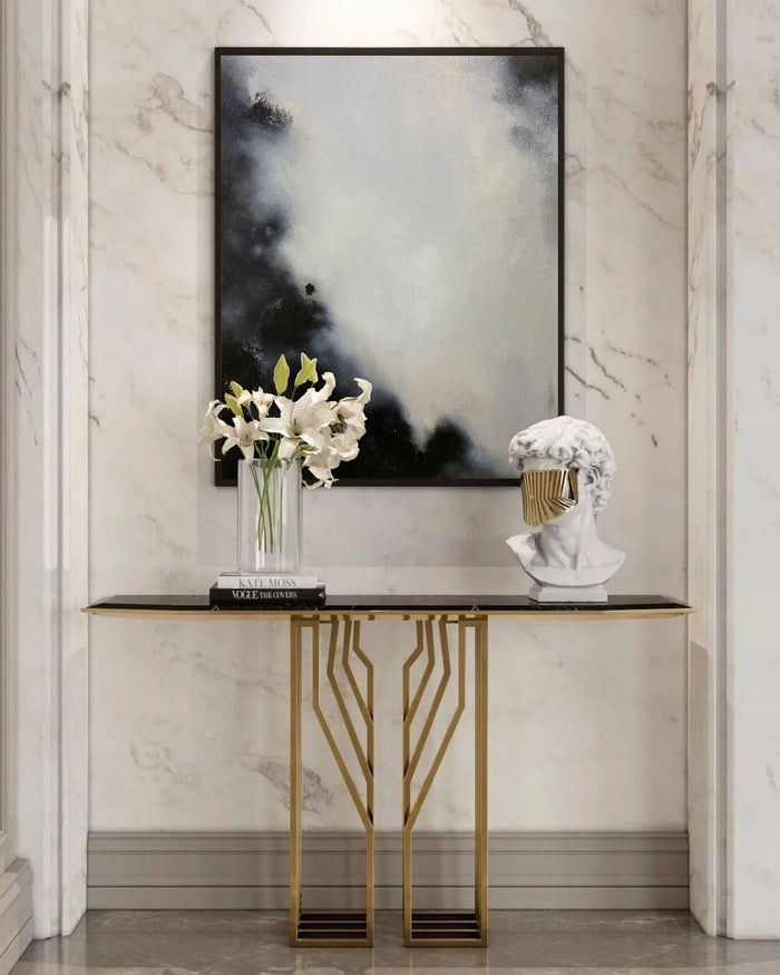 Modern Black And Grey Abstract Wall Art Large Acrylic Painting Abstract Canvas Artwork For Sale