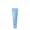A light blue squeeze tube of BYOMA BLEMISH Acne Treatment Spot Paste, featuring yellow lettering, centered on a clean white background.