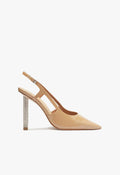 Boris Glam Pin Heel Pump 5 True Beige Patent Leather - Schutz Shoes