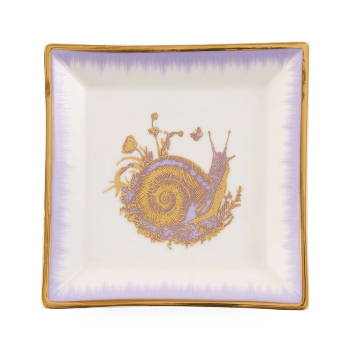 Botanist Snail Square Tray - front view