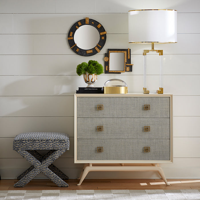 botanist snake and apple bowl osaka accent mirrors jacques column table lamp siam three-drawer dresser - styled view