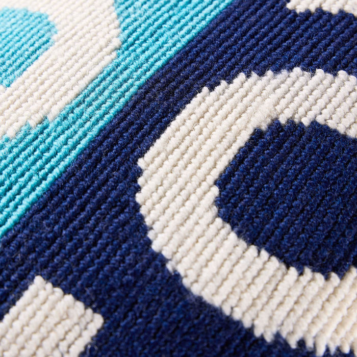 Boy Toy Needlepoint Pillow - details view