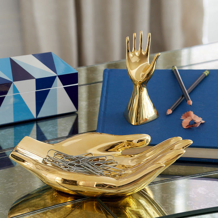 brass hand bowl brass eve pencil sharpener - styled view