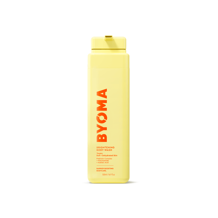BYOMA BRIGHTENING BODY WASH against a white background.