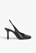 Brigitte Sling Leather Pump 5 Black Leather - Schutz Shoes
