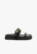 Brinna Leather Sporty Sandal 5 Black Leather - Schutz Shoes