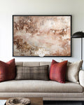 Large Brown Wabi-sabi Wall Art, Minimalist Textured Gradient Oil Painting ArtExplore