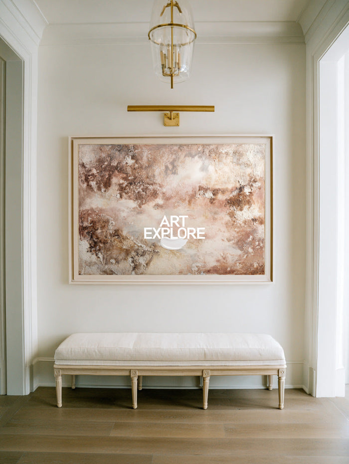 Hand-Painted Large Wabi-sabi Art, Cozy Brown Abstract Texture Painting ArtExplore