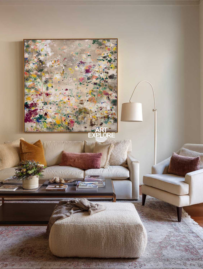Colorful Abstract Wall Art In Earth Tones For Living Room And Office Decor