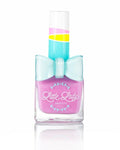 Butterfly Flutter nail polish bottle with a blue bow, offering purple hues and fruity scents, perfect for kids' mini-manicures from Little Lady Products.