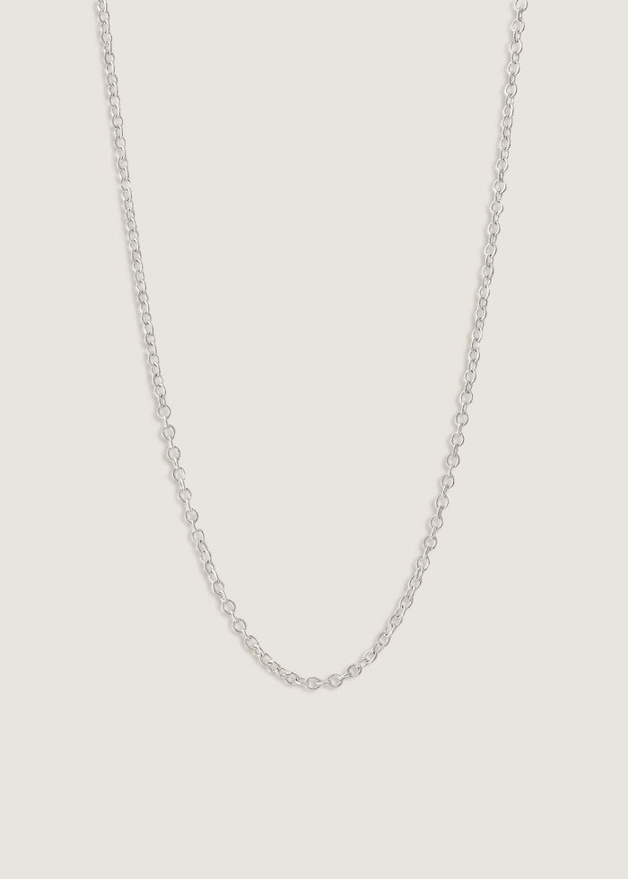 Sterling Silver Cable Rolo Link Chain Necklace - Kinn