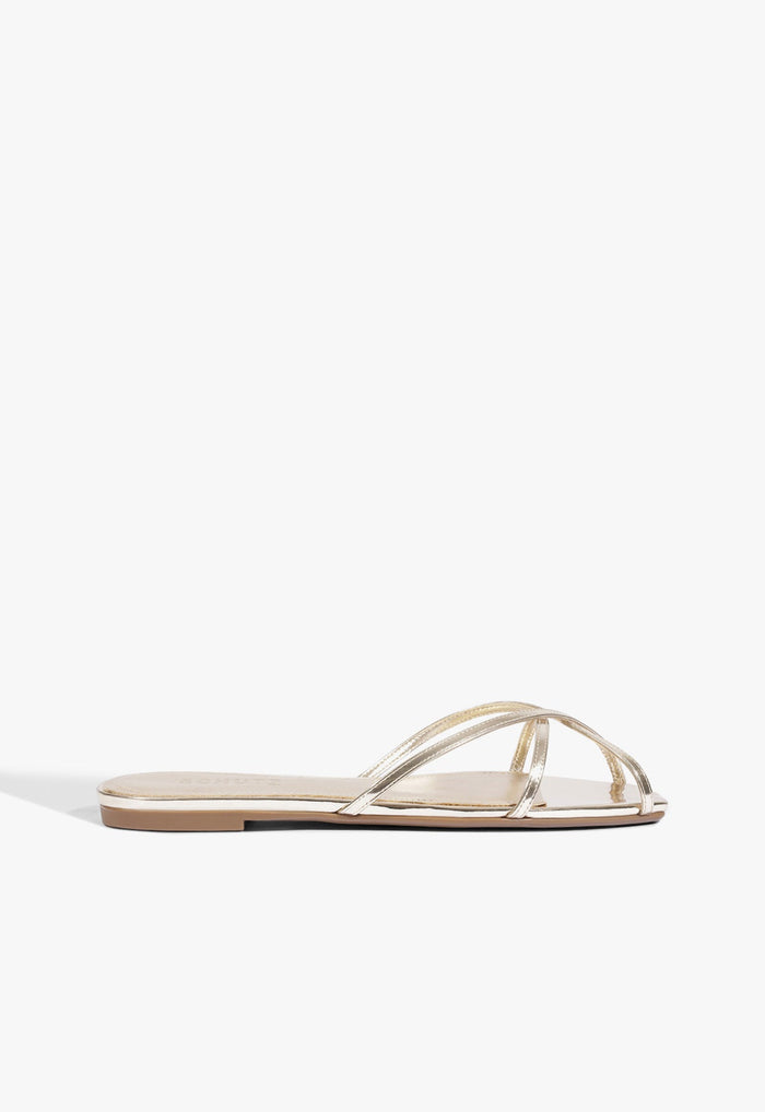 Caeline Metallic Sandal 5 Platinum Leather - Schutz Shoes
