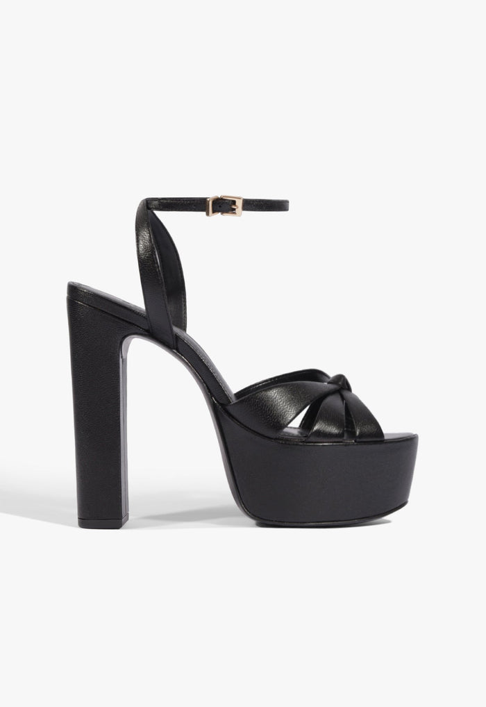 Carmen Platform Leather Sandal 5 Black Leather - Schutz Shoes