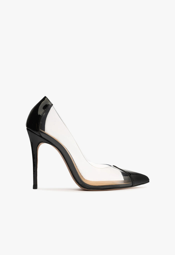 Cendi Pump 5 Black Patent Leather & Vinyl - Schutz Shoes