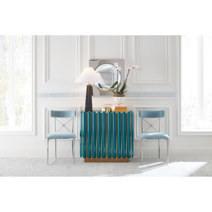 charade bowl kiki cabinet globo convex mirror - styled view