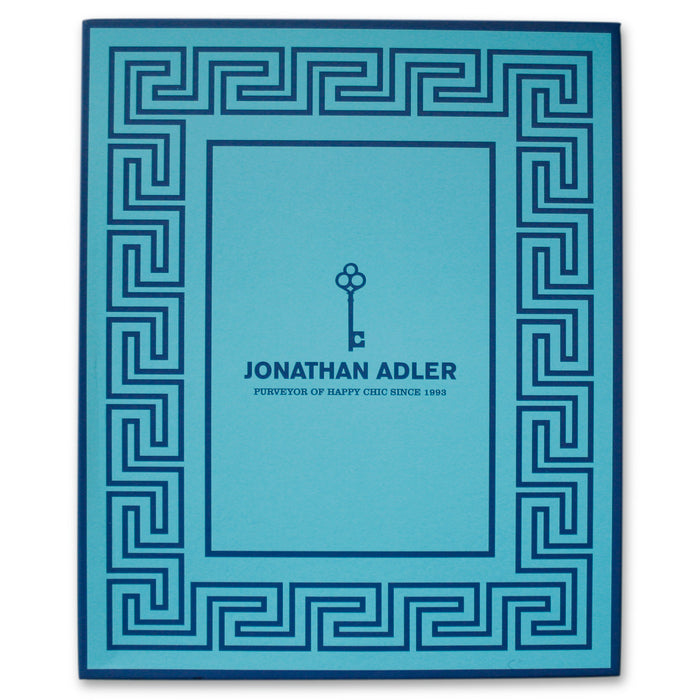 charade greek key frame 4x6 porcelain white box - angle view