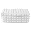 charade square studded box porcelain white - front view