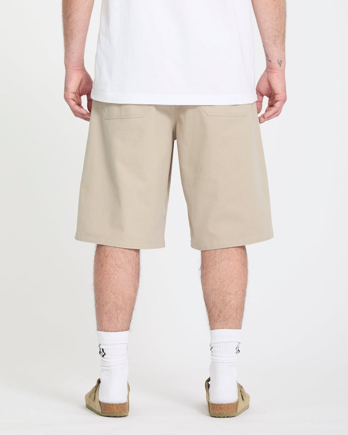 Chillow Pleat 24" Elasticated Waist Chino Short - Light Khaki