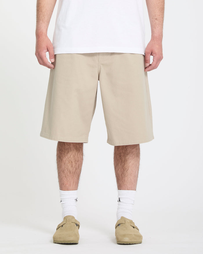 Chillow Pleat 24" Elasticated Waist Chino Short - Light Khaki