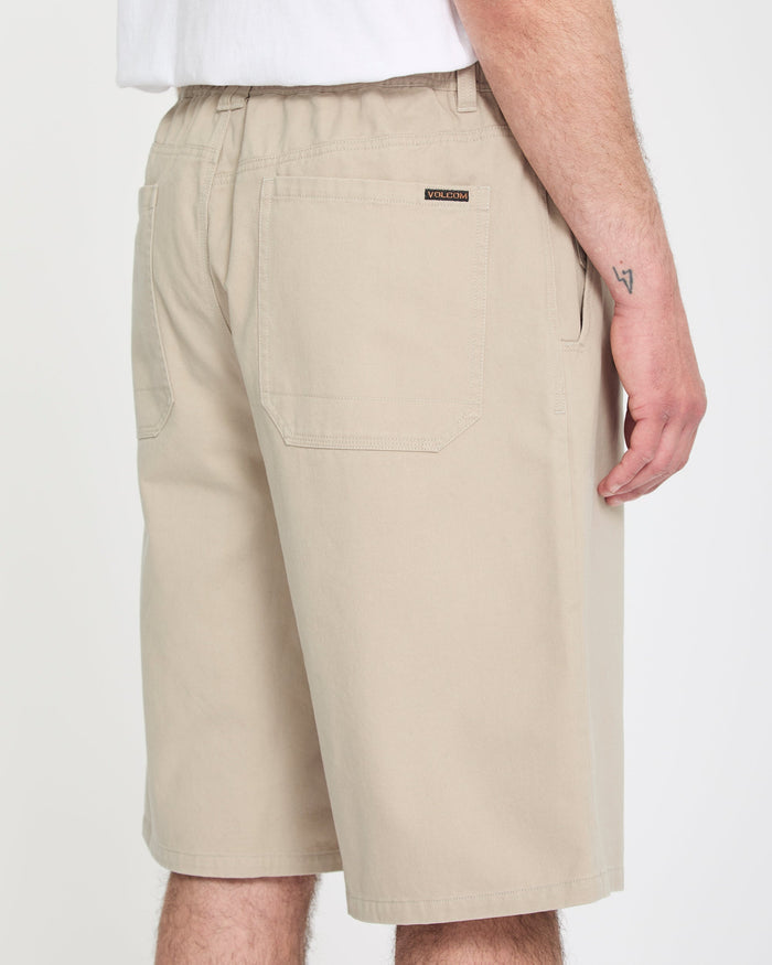 Chillow Pleat 24" Elasticated Waist Chino Short - Light Khaki