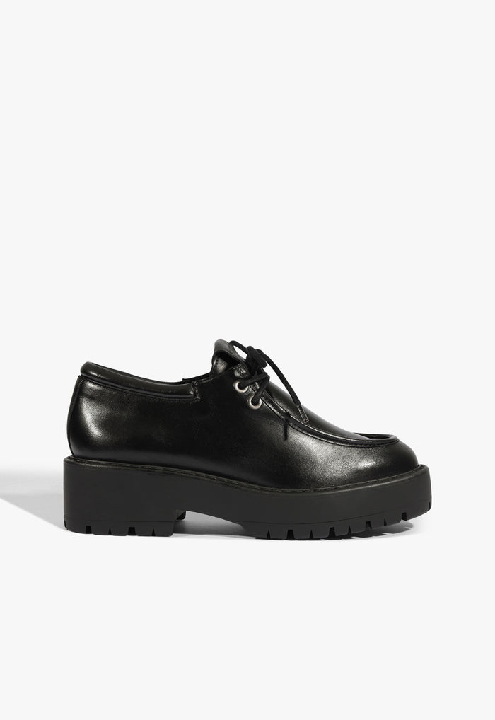 Cia Leather Flat 5 Black Leather - Schutz Shoes