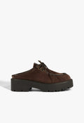 Cia Mule Suede Flat 5 Root Brown Suede - Schutz Shoes