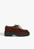 Cia Suede Flat 5 Root Brown Suede - Schutz Shoes