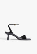 Ciara Mid Patent Leather Sandal 5 Black Patent - Schutz Shoes