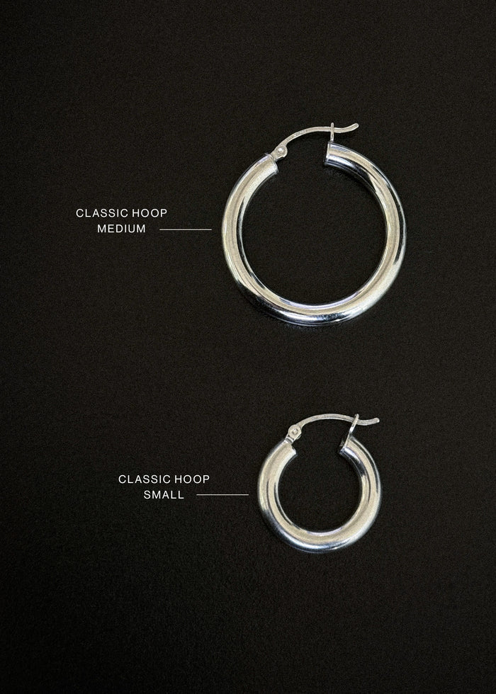 Classic Hoop Earrings Small Silver