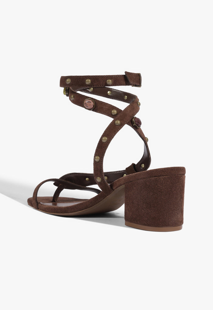 Cleo Beaded Leather Suede Sandal - Schutz Shoes