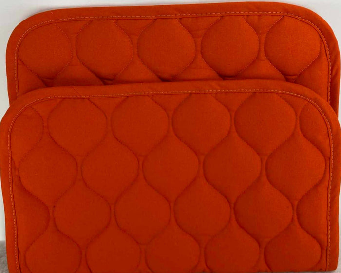 Orange canvas dog bed by Fms Dog Beds, comfortable and durable pet bed for small to medium dogs.