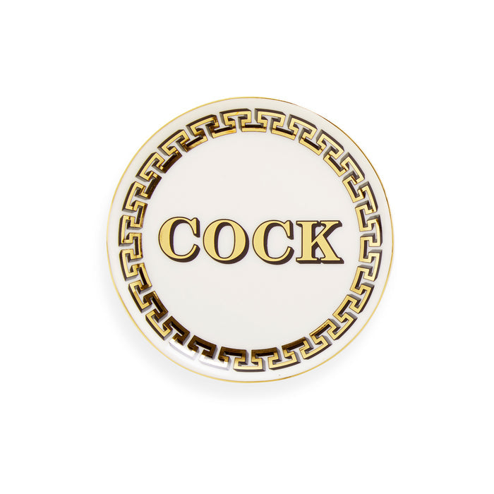 cock/tail coasters porcelain gold white 1