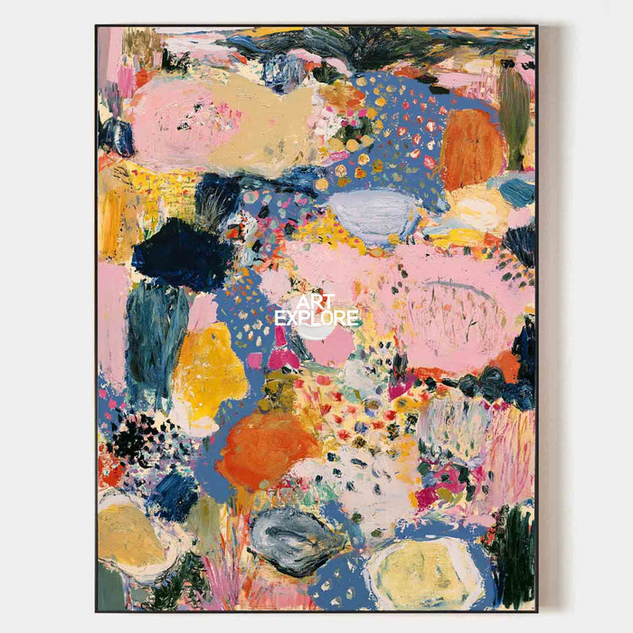 Abstract Expressionist Canvas Art Colorful Modern Painting Original Handmade Piece