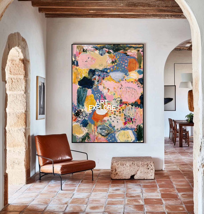 Abstract Expressionist Canvas Art Colorful Modern Painting Original Handmade Piece