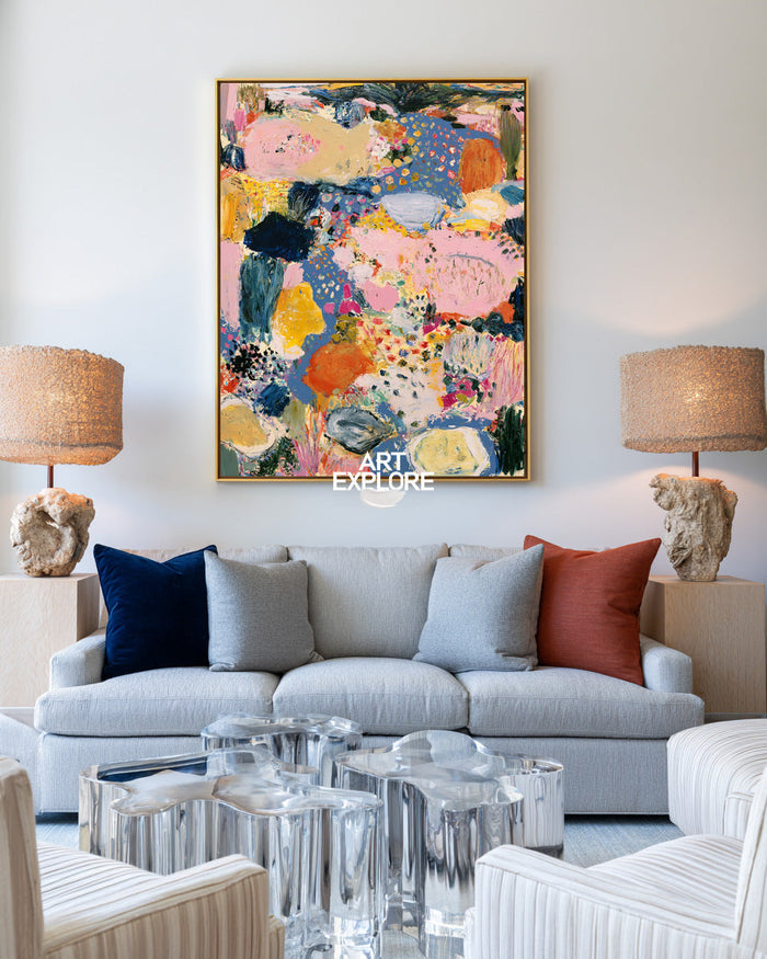 Abstract Expressionist Canvas Art Colorful Modern Painting Original Handmade Piece