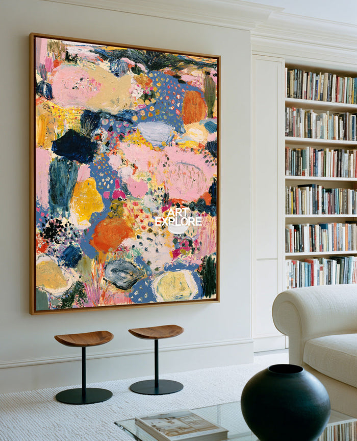 Abstract Expressionist Canvas Art Colorful Modern Painting Original Handmade Piece
