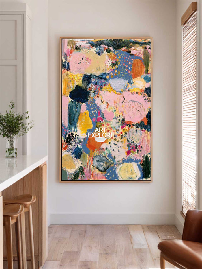 Abstract Expressionist Canvas Art Colorful Modern Painting Original Handmade Piece