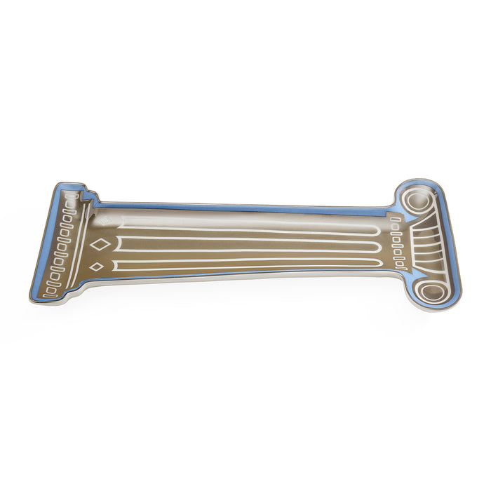A rectangular metal key or lock pick tool with a gold-toned center, blue outer border, and silver edges, featuring the word 'Majestic' on one end and decorative lines on the other, shown on a plain white background.