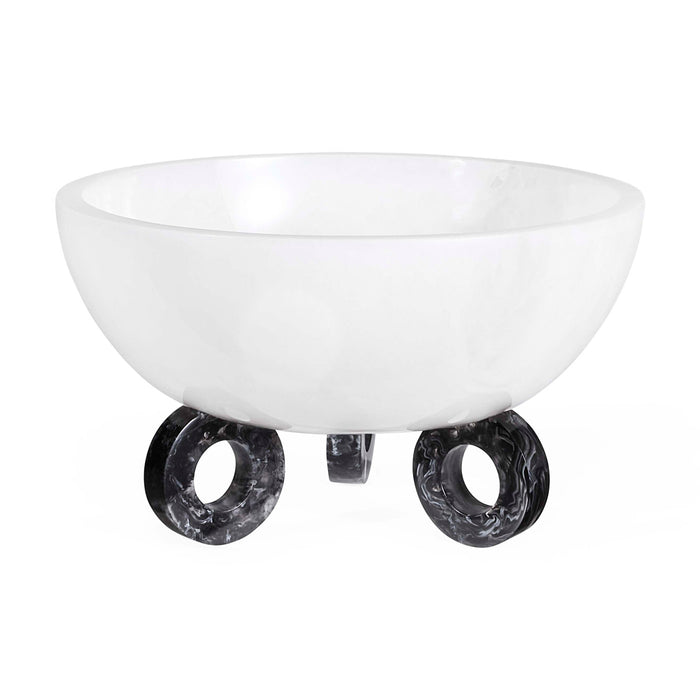 Mustique Black & White Disc Bowl - angle view