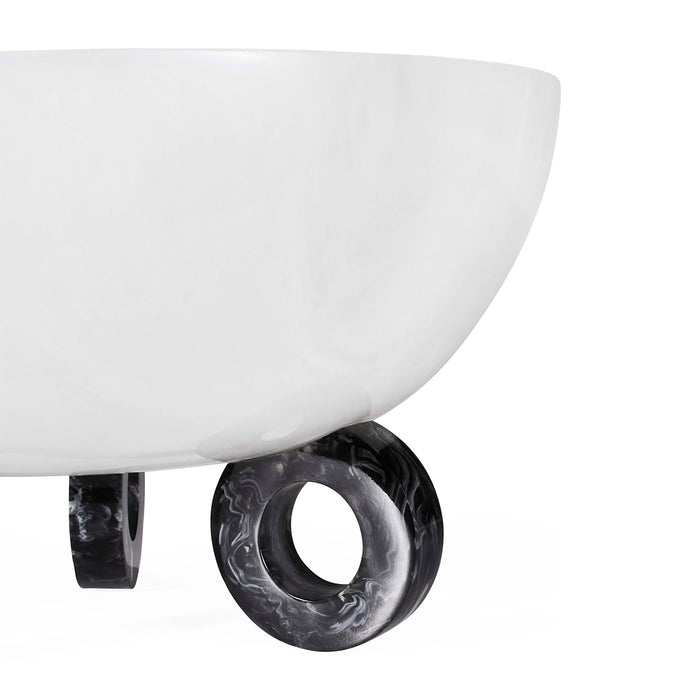 Mustique Black & White Disc Bowl - side view