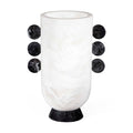 Mustique Black & White Disc Urn - front view