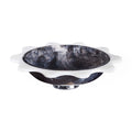 Mustique Black & White Ripple Bowl - front view