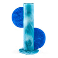 mustique cylinder vase turquoise blue acrylic - front view