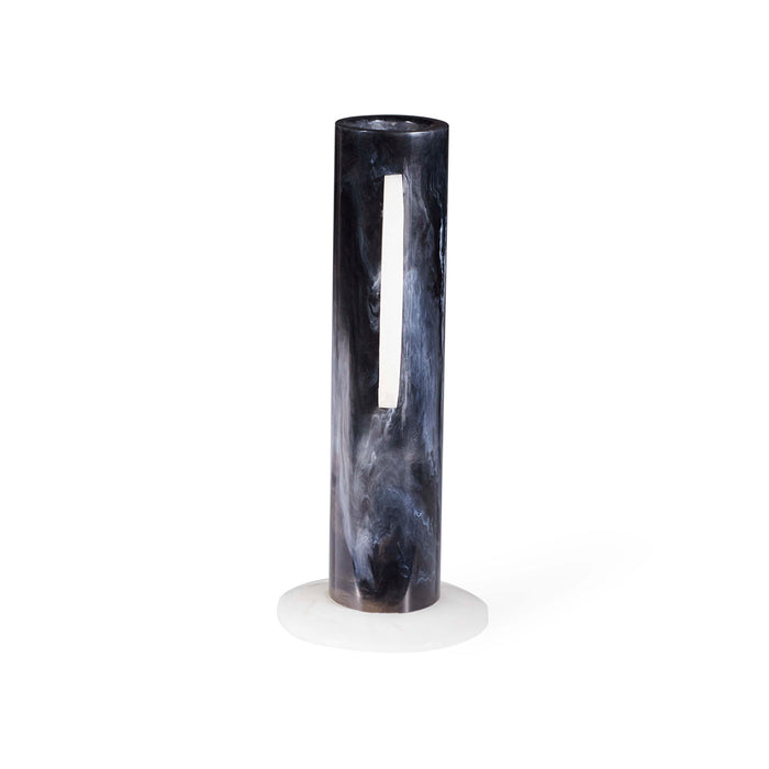 Mustique Black & White Cylinder Vase - side view