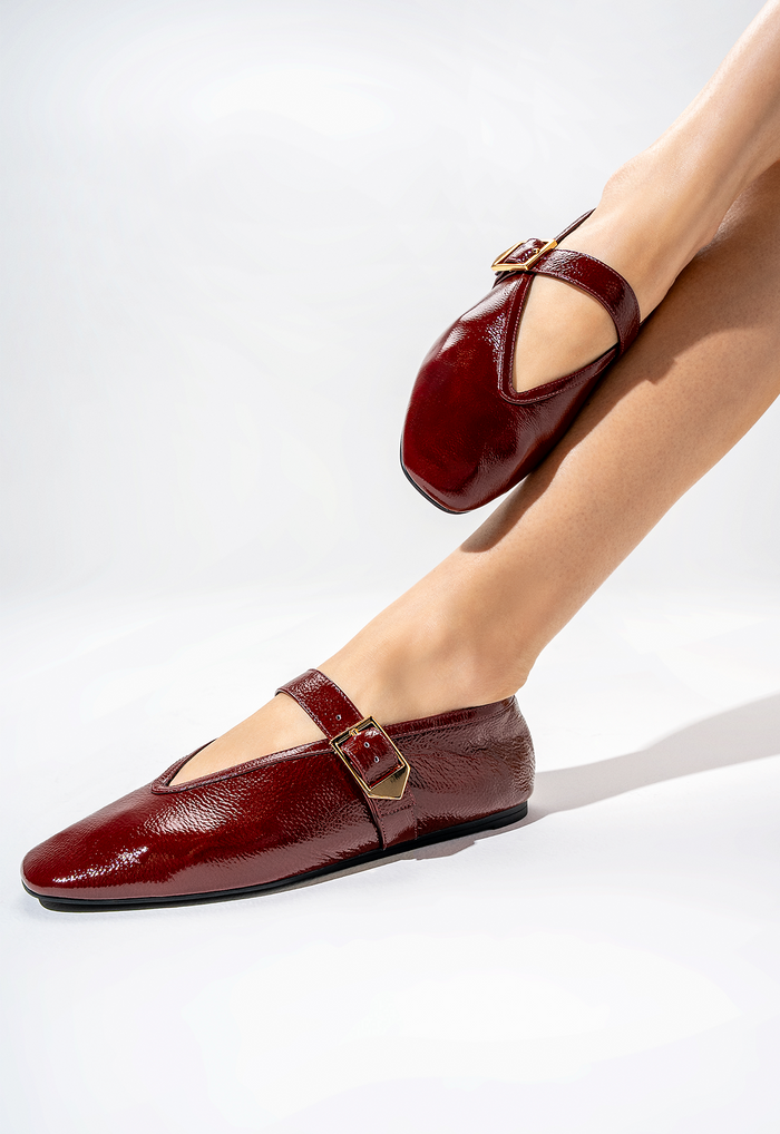 Courtney Buckle Patent Flat - Schutz Shoes