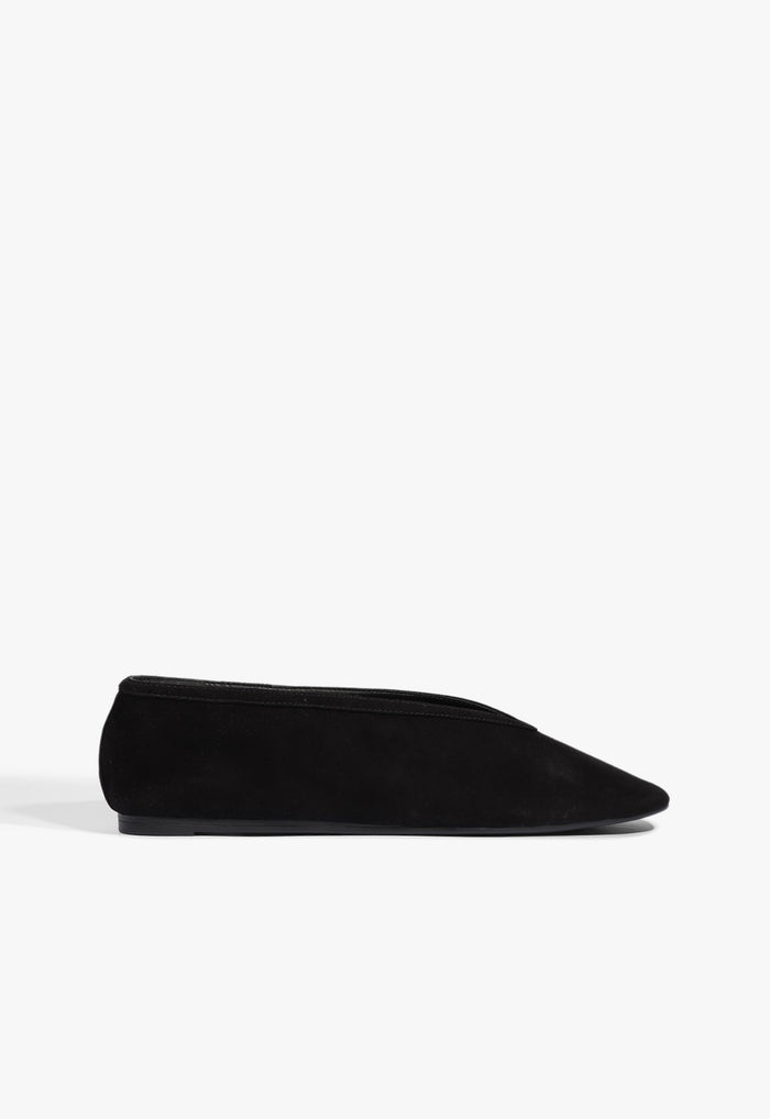 Courtney Suede Flat 5 Black Suede - Schutz Shoes